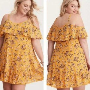 Torrid Floral Print Chiffon Dress sz1X